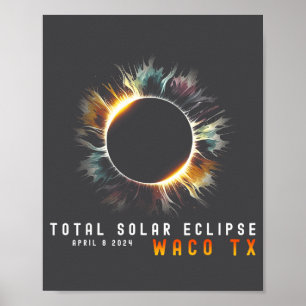 April 9 2024 Eclipse Solar Total Waco Tx Eclipse L Poster