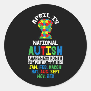 April Autism Awareness Gifts For Autistic Boys Puz Classic Round Sticker