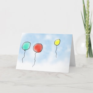 April Balloons Folded Greeting Card