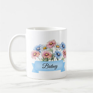 April Birth Flower Custom Daisy Birthday Coffee Mug
