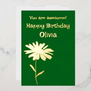 April birth flower Daisy Flora Gold Emerald green