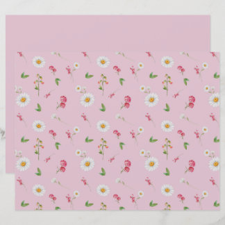 April Birth Flower Daisy Sweet Pea Scrapbook Paper