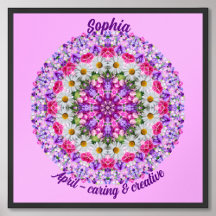 April Birth Flower Personalised Quote Kids Nursery