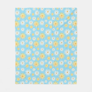 April Birth Flower - Refreshing Daisy Pattern Fleece Blanket