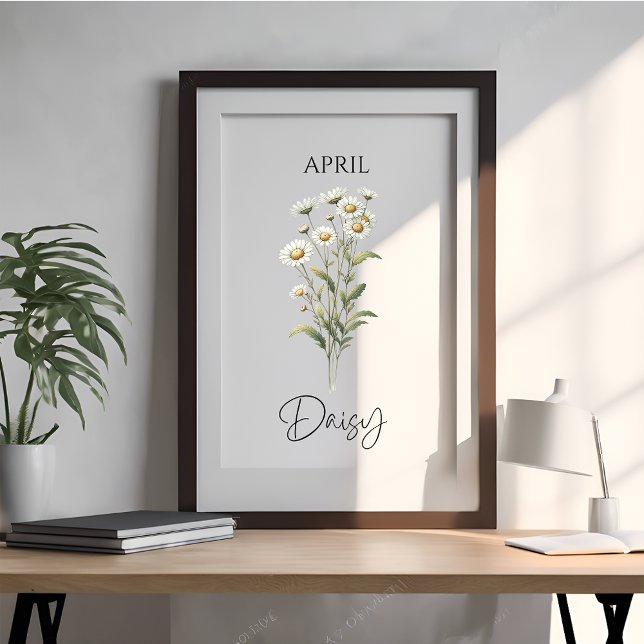 April Birth Month Daisy Floral Poster (Creator Uploaded)