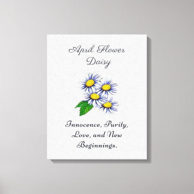 April Birth Month Flower Daisy Fresh and Simple  Canvas Print (Front)