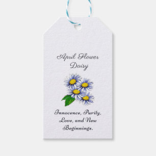April Birth Month Flower Daisy Fresh and Simple  Gift Tags