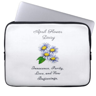 April Birth Month Flower Daisy Fresh and Simple Laptop Sleeve