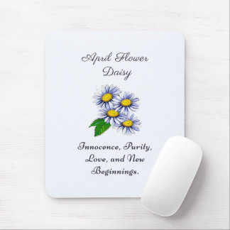 April Birth Month Flower Daisy Fresh and Simple Mouse Pad