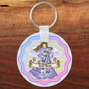 April Birthday Angel birthday custom keychains