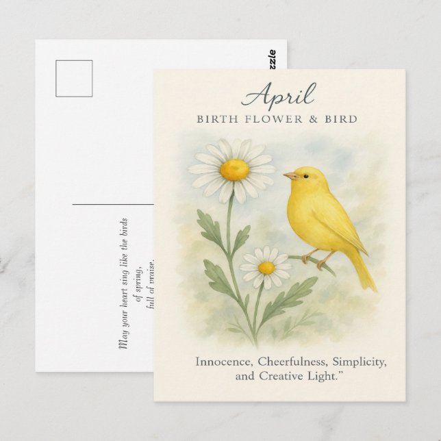 April Birthday Bible Verse Cross and Resurrection  Postcard (Front/Back)