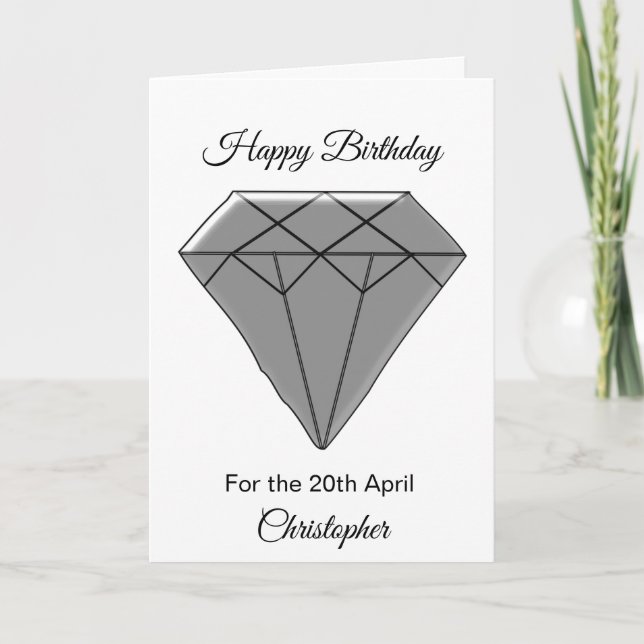 April Birthday Card - Diamond (Front)