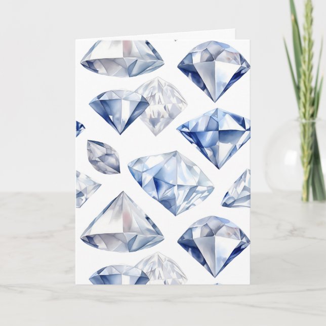 April Birthstone Diamond Birthday Card (Front)