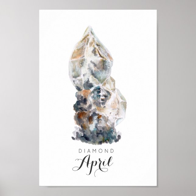 April Birthstone - Diamond Watercolor | Poster (Front)