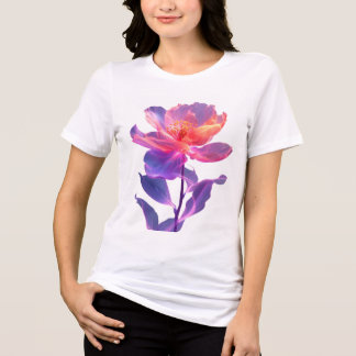 April Bloom Neon Floral Abstract Spring Renewal T- Tri-Blend Shirt