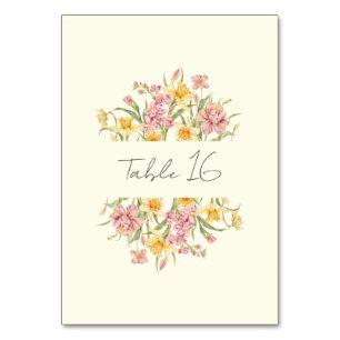 April Blossom Garden Daffodil Table Number
