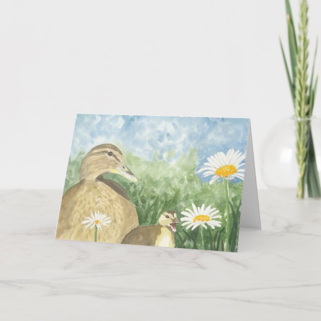 April; Daisies & Ducks; Greeting Card (Front)