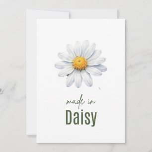 April Daisy Birth Flower card Watercolor