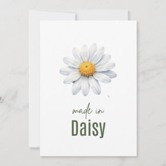 April Daisy Birth Flower card Watercolor