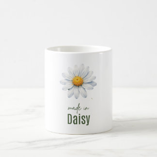April Daisy Birth Flower Coffee Cup Watercolor