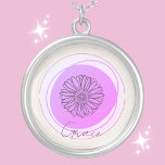 April Daisy Custom Necklace - Personalised<br><div class="desc">Our "April Daisy Custom Necklace" captures the essence of April's birth flower, symbolising innocence, purity, and true love. The design features a dainty daisy, the flower of April, encircled by a soft purple hue that complements its gentle nature. Beneath the floral motif, the necklace is personalised with the wearer's name...</div>