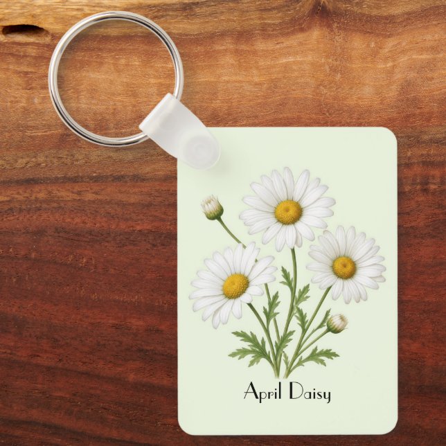 April Daisy Flowers  Key Ring (Front)