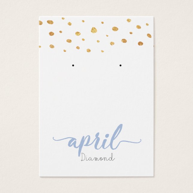 April Diamond Birthstone Earring Display Card (Front)