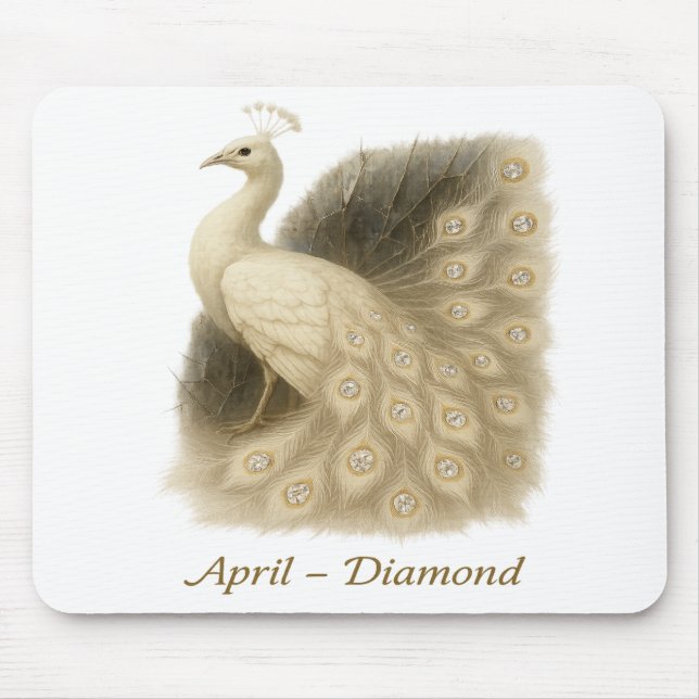 April – Diamond Peacock Mouse Pad (Front)