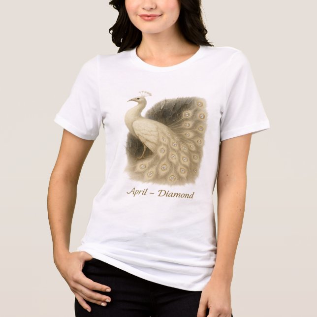 April – Diamond Peacock Tri-Blend Shirt (Front)