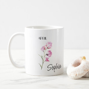 April Flower Personalised Coffee Mug