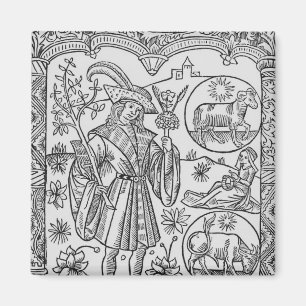 April, flowers, Aries Magnet