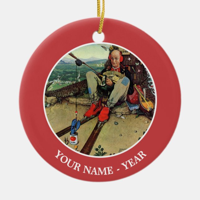 April Fool, 1945 Ceramic Tree Decoration (Front)