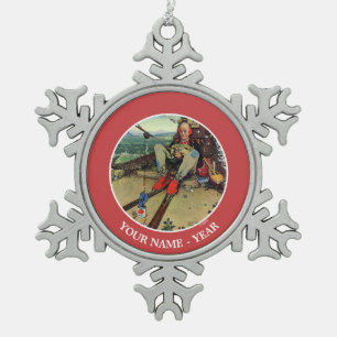 April Fool, 1945 Snowflake Pewter Christmas Ornament