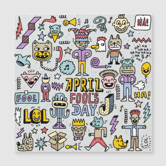 April Fools: Colourful Doodle Set. (Front)