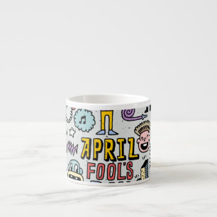 April Fools: Colourful Doodle Set. Espresso Cup