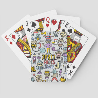 April Fools: Colourful Doodle Set. Playing Cards