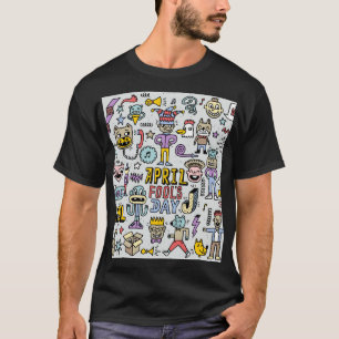 April Fools: Colourful Doodle Set. T-Shirt