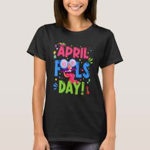 April Fool's Day April 1st Joke Pranks Kids Boys 3 T-Shirt