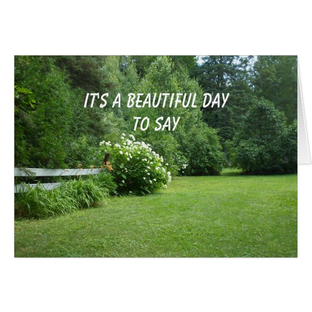 April Fool's Day Flowers and Trees  Lawn Scene (Front Horizontal)