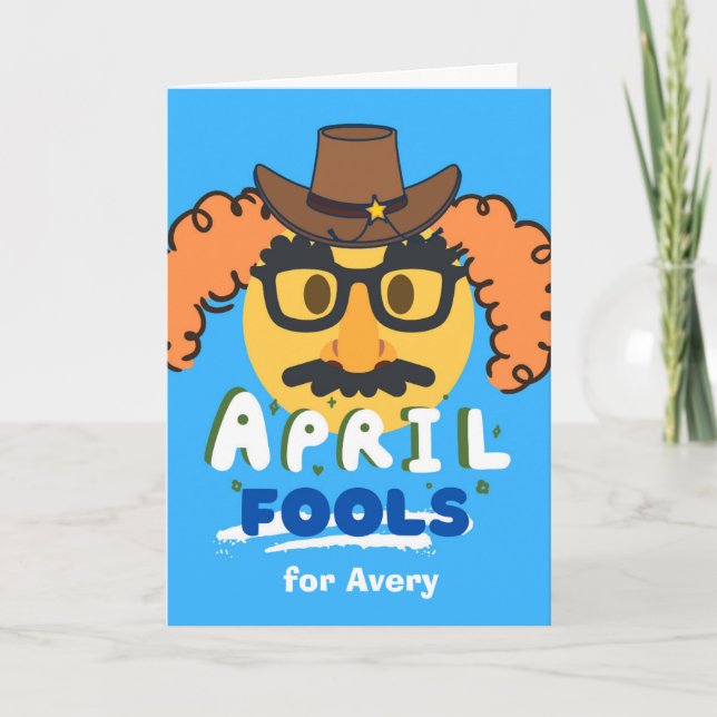 April Fools Day Funny Character in Disguise  Card (Front)