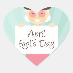 april fools day heart sticker
