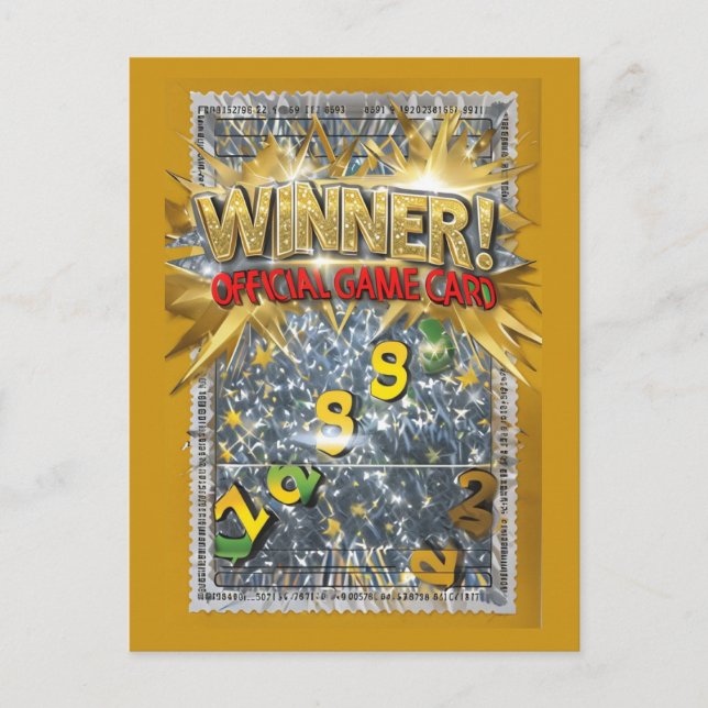 April Fools Fake Scratch Off Winner Prank Postcard (Front)