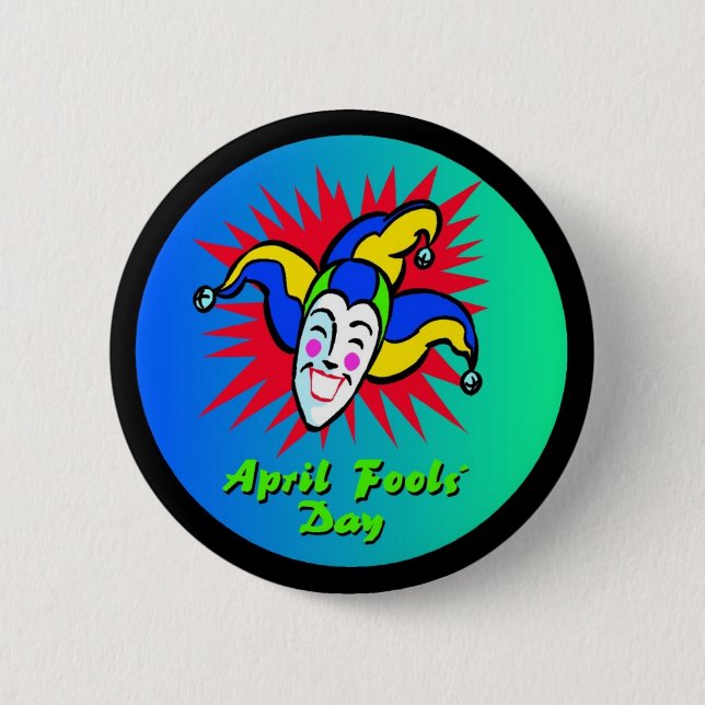 April Fool's Jester 6 Cm Round Badge (Front)