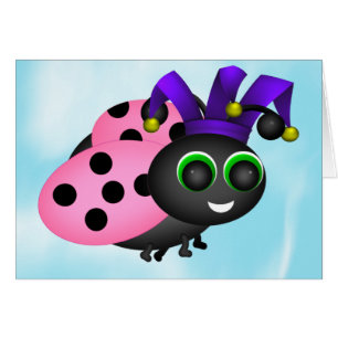 April Fools Ladybug Jester Card