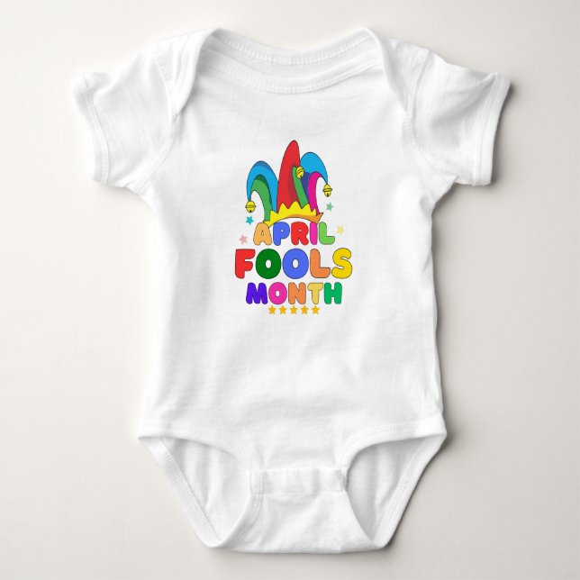 April fools month  baby bodysuit (Front)