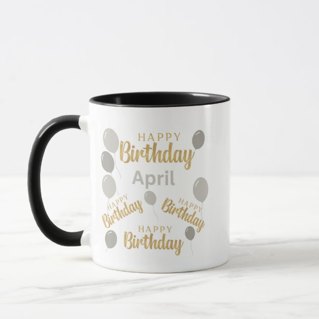 April happy birthday Mug (Left)
