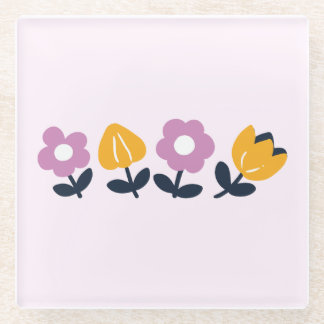 April Hugs and Wet Noses – Floral Part Glass Coaster