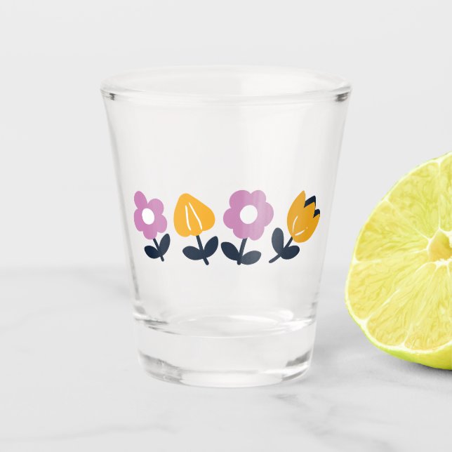 April Hugs and Wet Noses – Floral Part Shot Glass (Front)