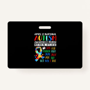 April is National Autism Awareness Month ID Badge