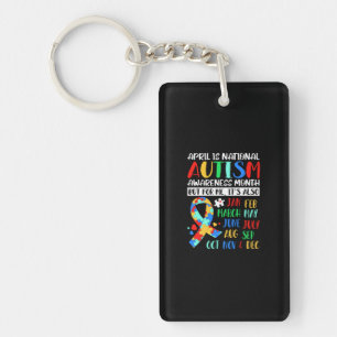 April is National Autism Awareness Month Key Ring